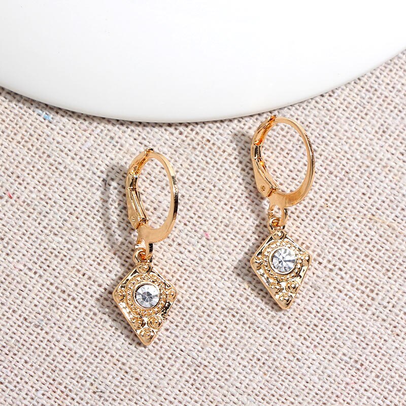 Flatfoosie New Tiny Hoop Earrings For Women Gold Color Cartilage Hoop Earrings Jewelry Heart Cross Star Triangle Charm Earrings